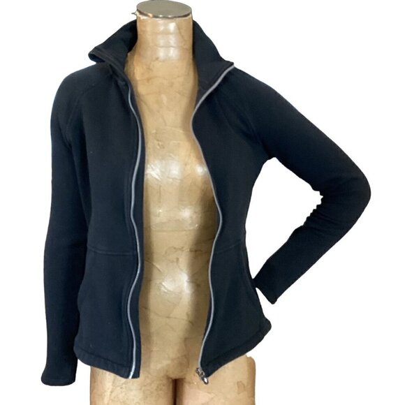 Skechers Go Walk Fleece Full Zip Jacket Sz S Black 71M - Picture 3 of 8